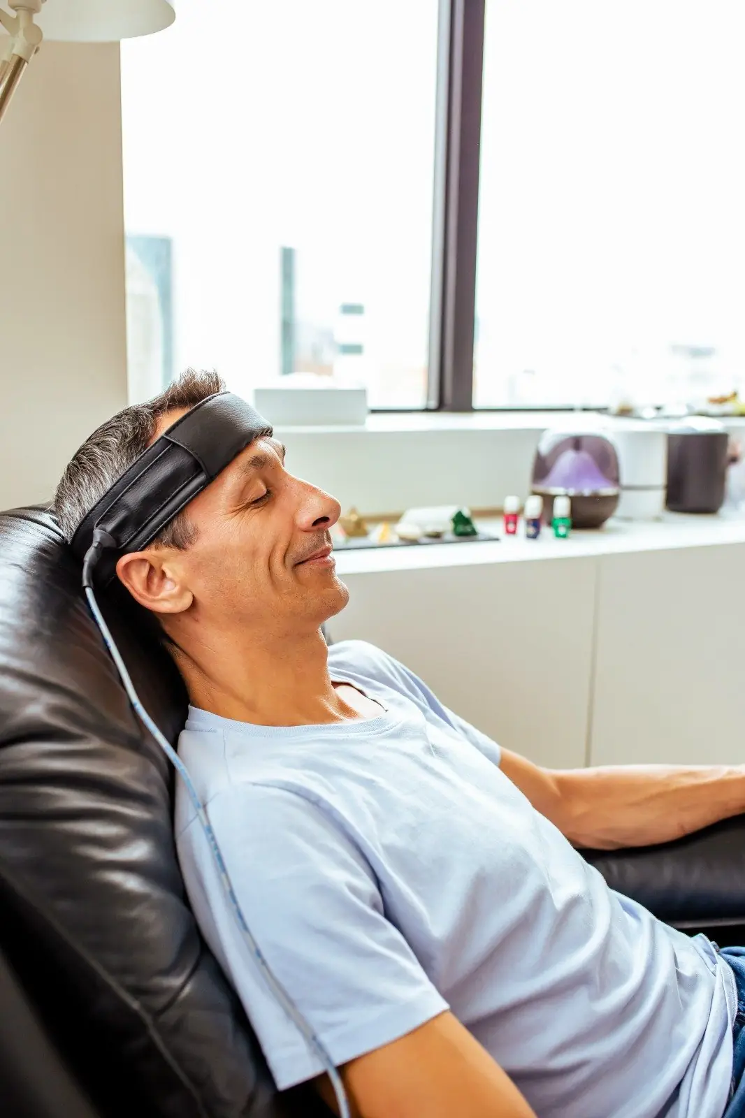 Paciente em relaxamento durante sessão